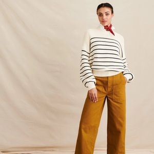 Alex Mill Crewneck Button Back Sweater in Stripe